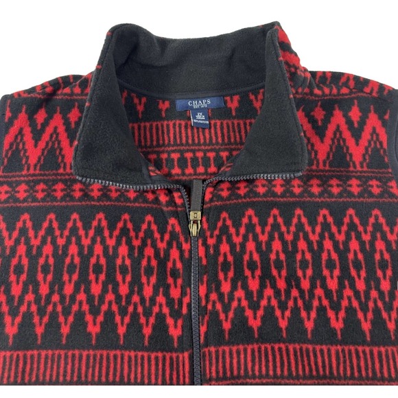 Chaps Jackets & Blazers - Chaps Ralph Lauren Southwest Aztec Fleece Sweater Vest Women’s 2XL XXL Red Black